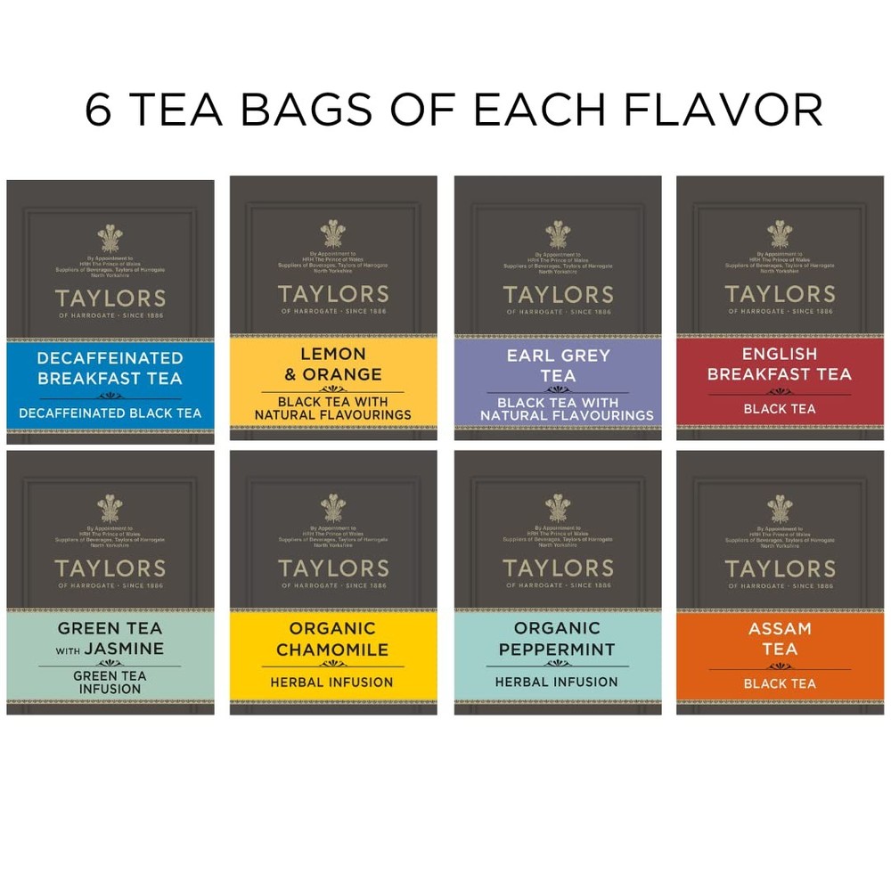 Assorted Specialty Teas Sampler, Variety Pack Gift Box, Individually Wrapped ...
