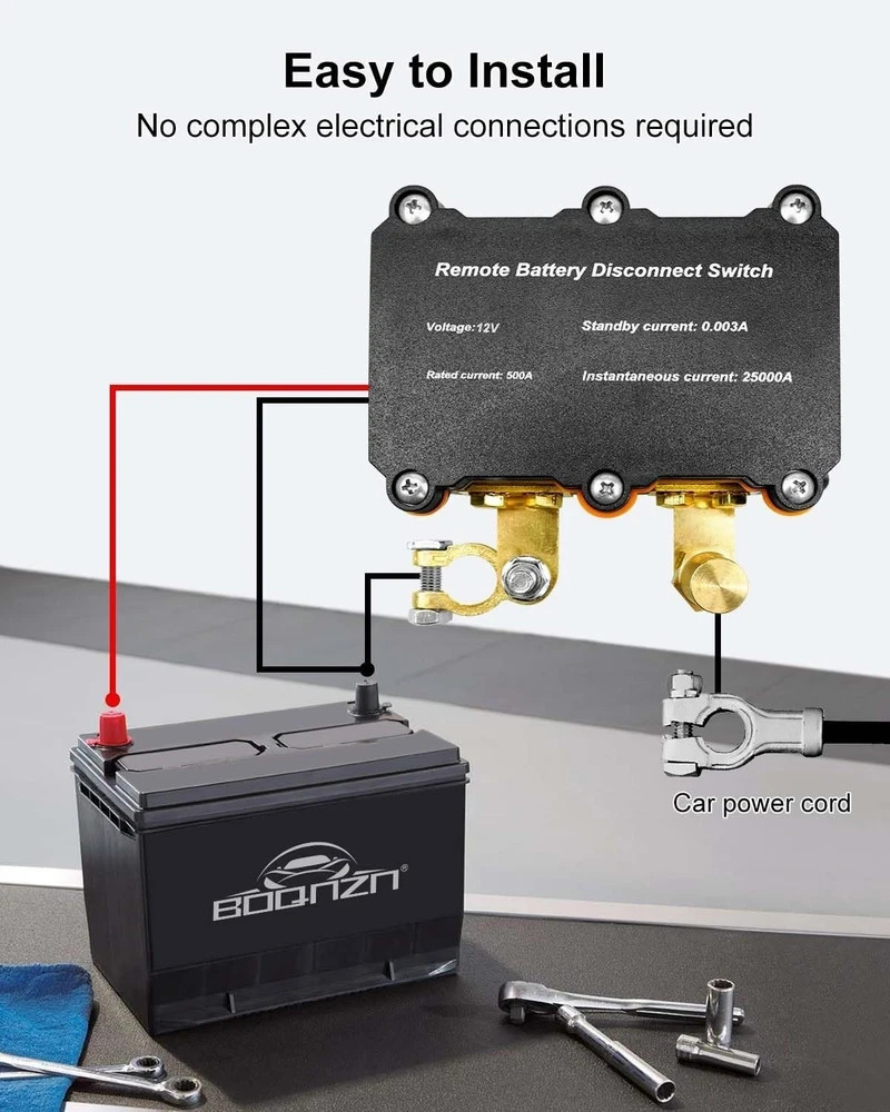 12V 500A Remote Battery Disconnect Switch, Intelligent Battery Kill Switch for