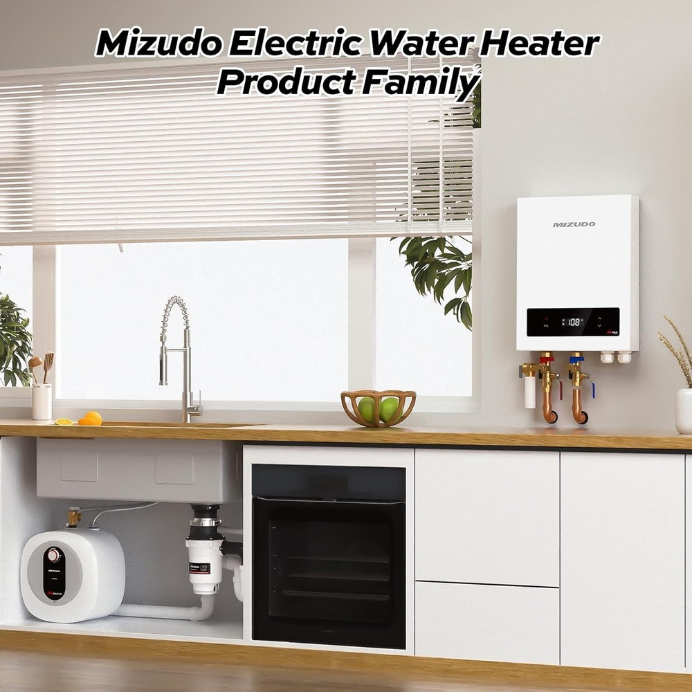 MIZUDO 27kW 240V Electric Tankless Water Heater Instant Hot For the Whole House