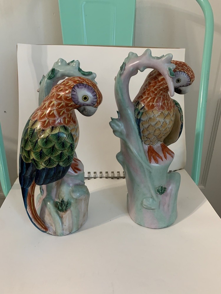Set of 2 Vintage Parrot on Branches