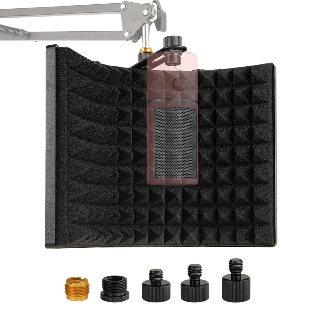 Microphone Isolation Shield, Foldable Mic Sound Absorbing Foam for Condenser Mic