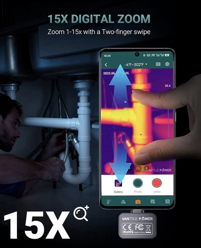 TS1 Thermal Camera for Android,Thermal Imaging Camera, 512x384 Super Resolution