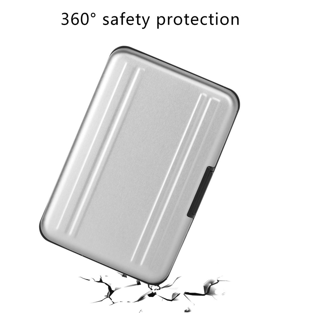 Aluminum Shock Resistant Carrying Box Memory Card Storage Case Silver