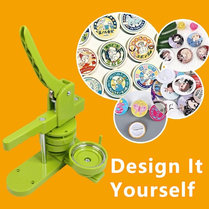 DIY Button Maker Machine Kit - Multiple Sizes, Interchangeable Models, Free Part