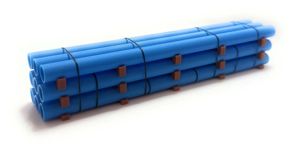 1:87 Ho Scale 40ft Blue Pipe Load/decor - Tall Stack (5.5in Long)