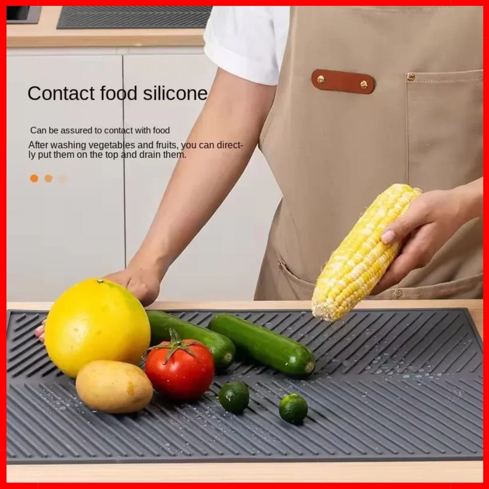 Extra large Silicone Sink Dish Draining Mat Kitchen Utensil Drying Board Pad