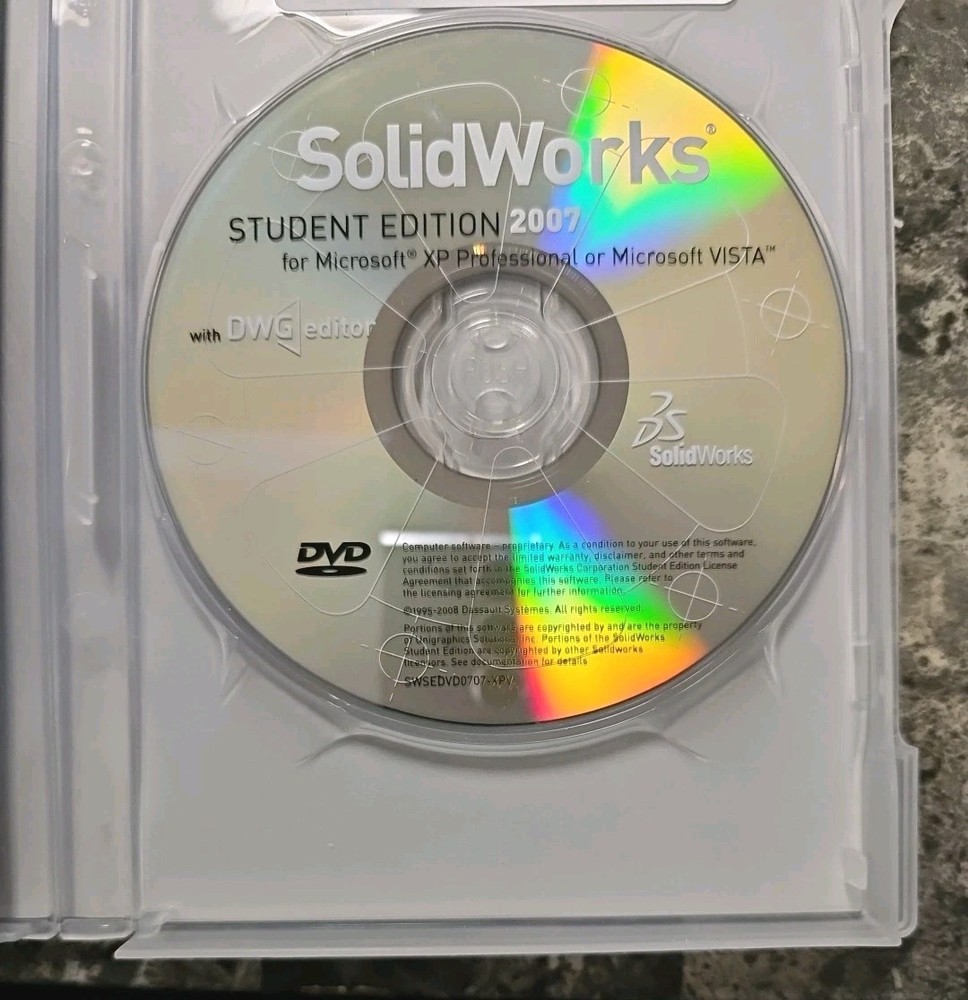 SOLID WORKS W-Cosmos Student Edition Software Pre-Owned DVD 2007 w-S/N