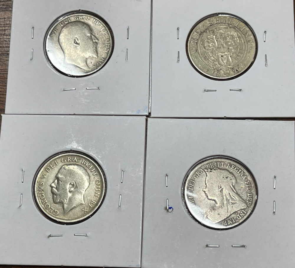Early Great Britain 4 Silver Coins Lot