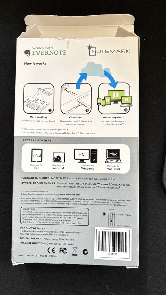 NoteMark for Evernote Idea Capture Microphone for ipad, windows, Mac,android New