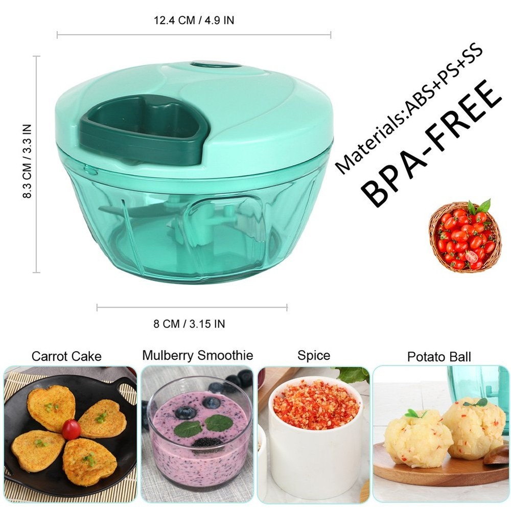 Ourokhome Manual Food Processor Vegetable Chopper, Portable Hand Pull String ...