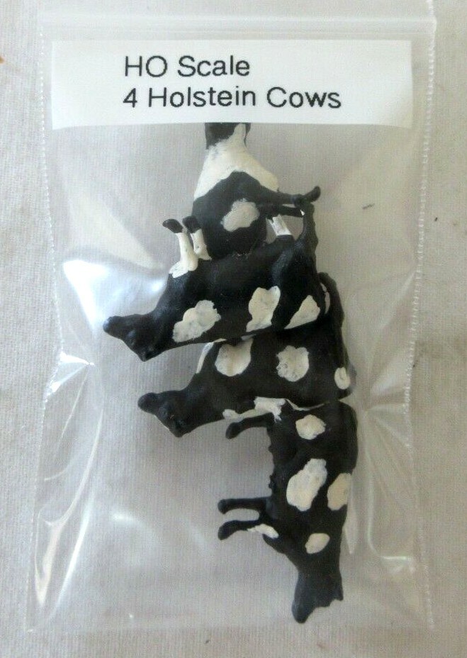 HO SCALE 4 CUSTOM PAINTED HOLSEIN COWS