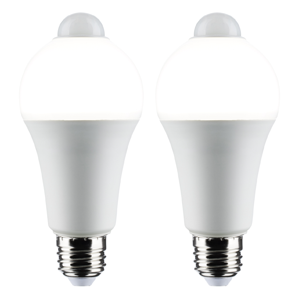 2 Pack Motion Sensor Light Bulb LED 12W 75W Equivalent A19 E26 3000K Soft White