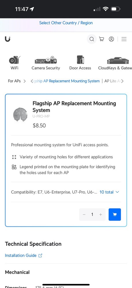 Ubiquiti U-PRO-MP Professional Mounting System