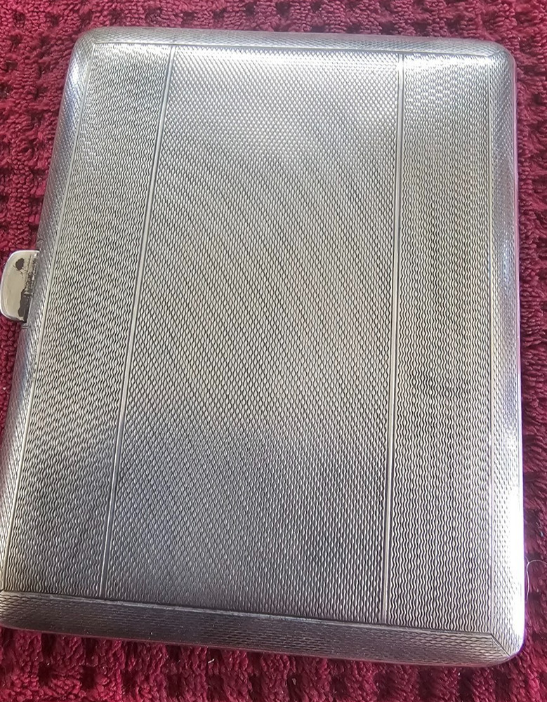 117g Solid Sterling Silver Cigarette Case Birmingham 1936 M.T.T & Co