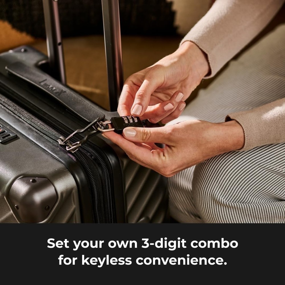 Master Lock Black Combination Padlock 647D Customizable 3-Digit Code for Luggage