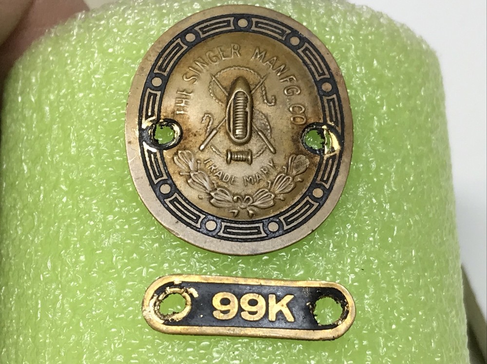 Singer 99K Sewing Machine Head Badges