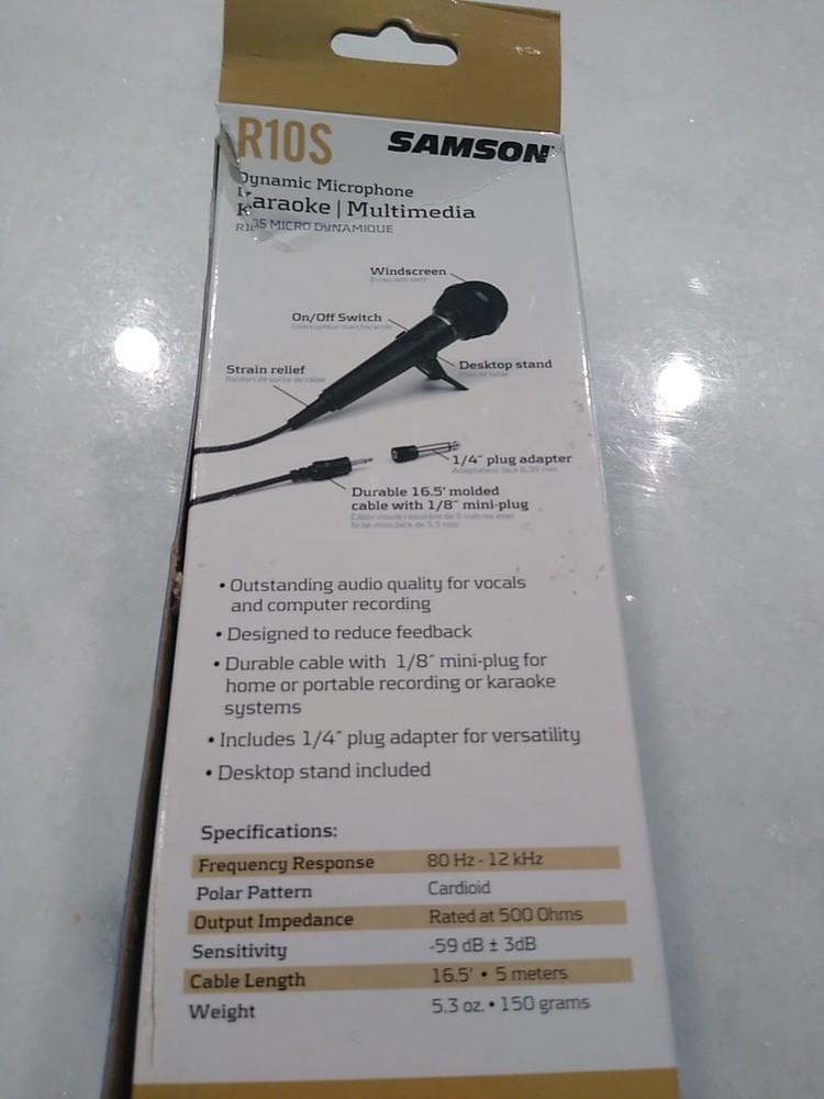 Karaoke Microphone, Samson R10S Dynamic Cable Multimedia 🎤, New