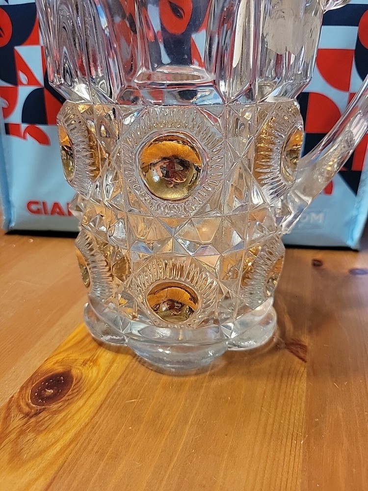 Edwardian Bulls Eye and Daisy Pattern Pitcher