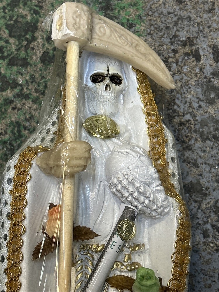 Santa Muerte Statue 12in White