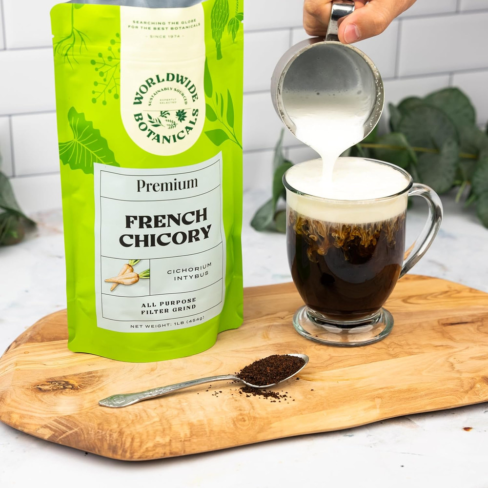French Chicory Root, 1 Pound - Brew like Coffee, Blend Roasted Chicory Root with