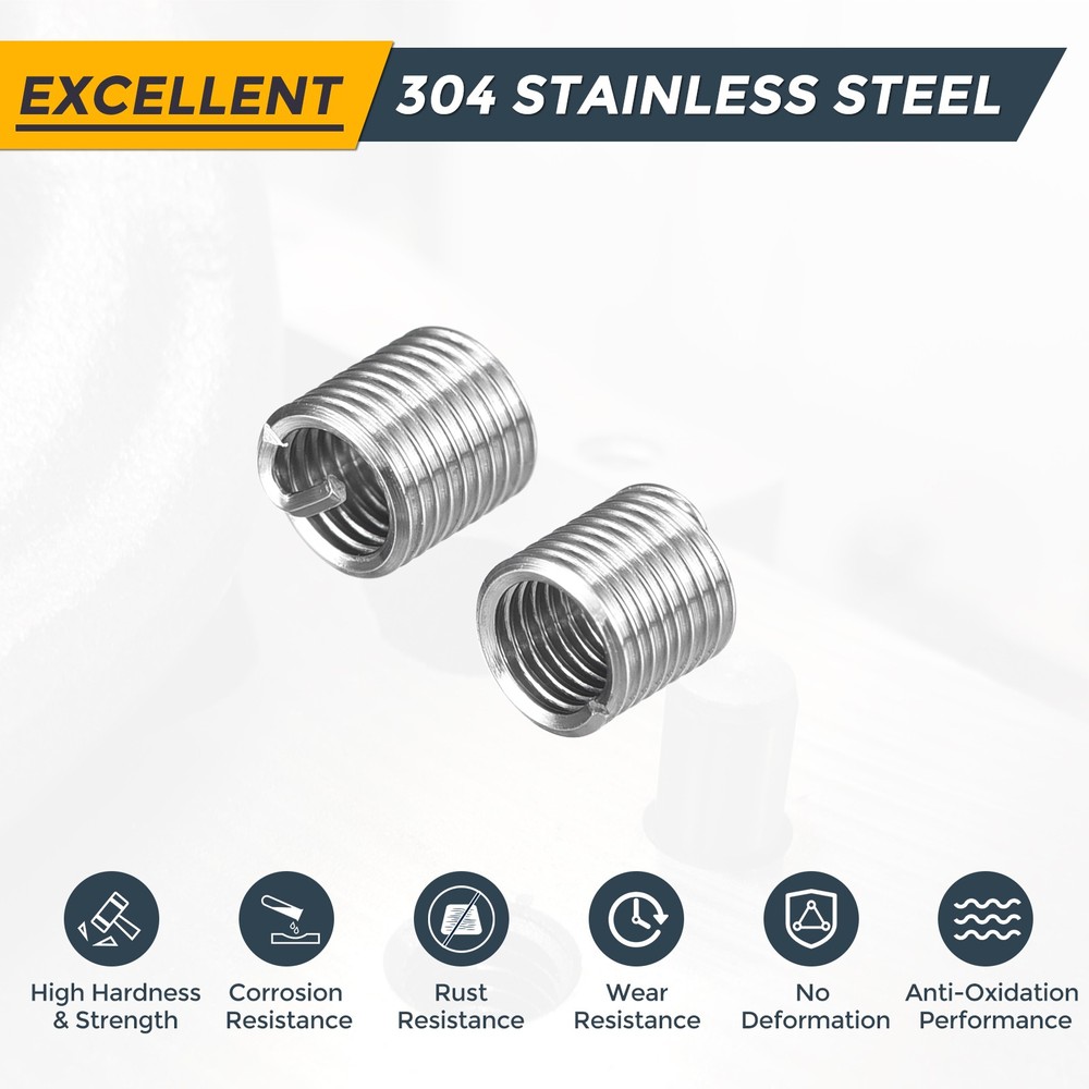 25pcs Wire Thread Inserts M3 x 0.5 x 2D Metric Helical Threaded Sleeve
