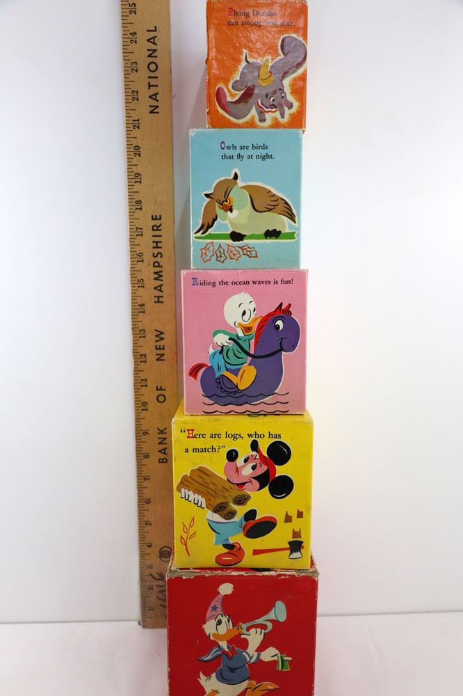 Vtg Disney Stacking Nesting Rattle Blocks - MICKEY MOUSE, DONALD DUCK & MORE