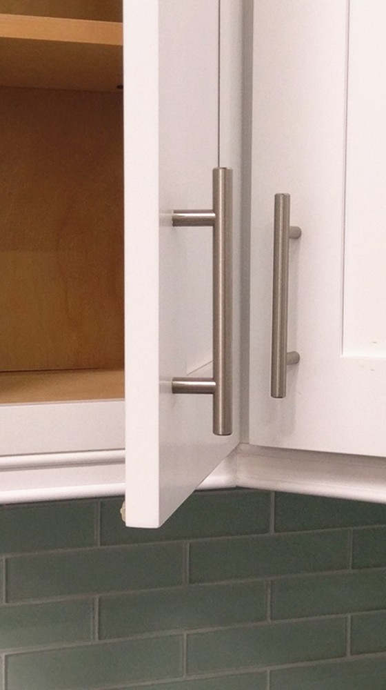 Solid Bar Pull Kitchen Cabinet Handles 3-3/4" Hole 6 inch CABINET PULLS Knobs BN