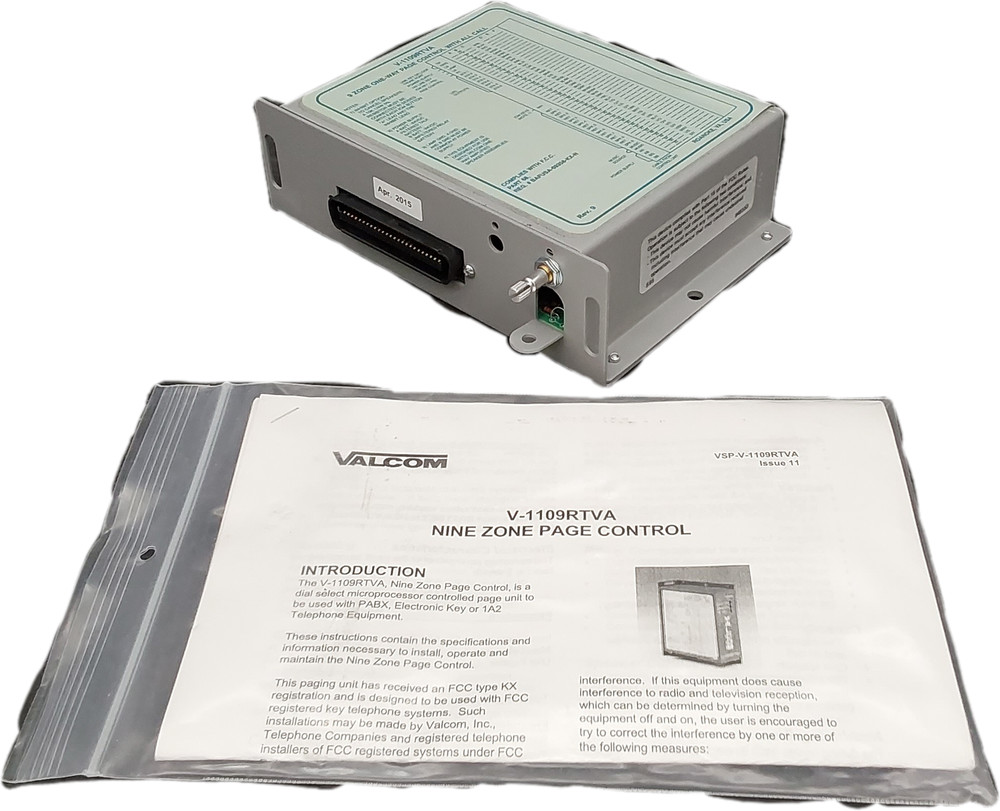 Valcom V-1109RTVA 9-Zone Page Control Intercom
