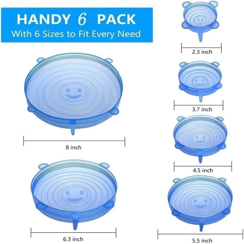 reusable silicon stretch lids 6pcs set