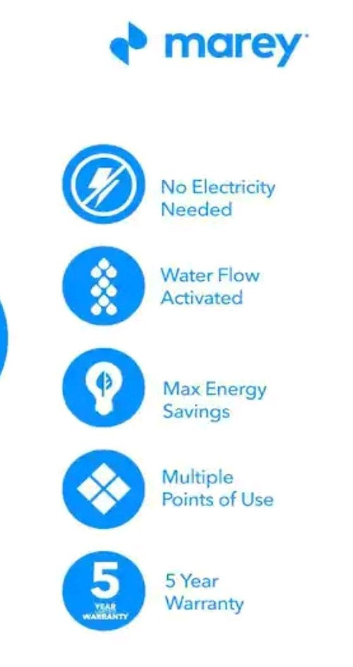 Marey Flow 1.58 GPM 42000 BTU's Liquid Propane Gas Tankless Water Heater G6FLP