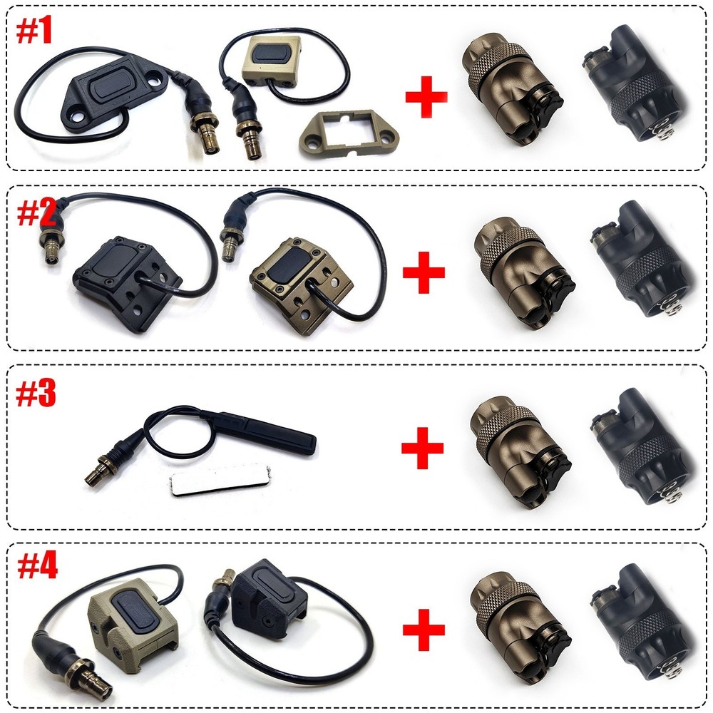 Tactical Light Mod Button Remote Switch + Dual Function Tailcap For M300 M600