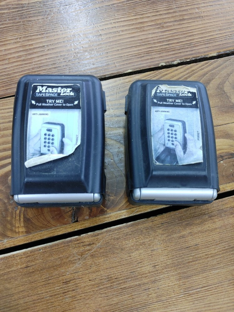 2 - Master Lock Safe Space Lock Boxes - Secures To Walls