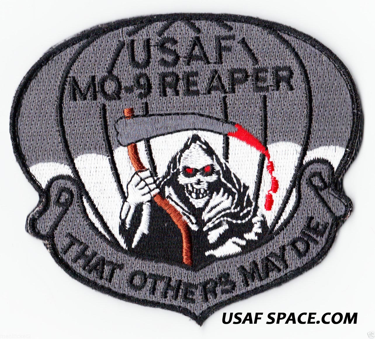USAF MQ-9 REAPER ATTACK DRONE UAV - THAT OTHERS MAY DIE - 4" HOOK & LOOP PATCH