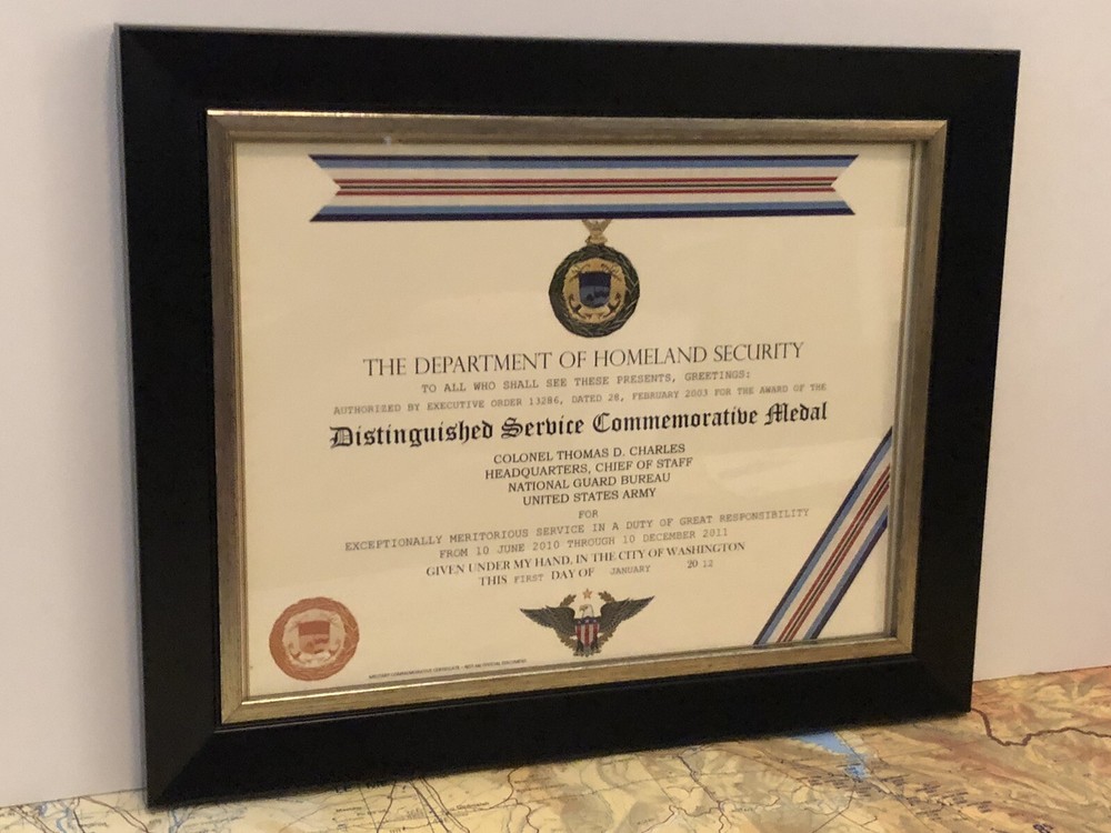 D.H.S. DISTINGUISHED SERVICE COMMEMORATIVE MEDAL CERTIFICATE ~ Type 1