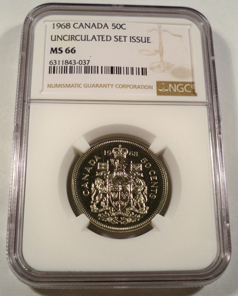 1968 CANADA NGC MS66 HALF DOLLAR UNCIRCULATED MINT SET 50c MS 66