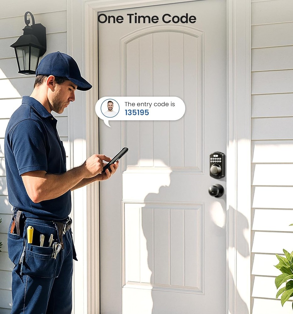 Keyless Entr DoorLock2 Knobs Electronic Backlit Keypad Deadbolt with Handle Set