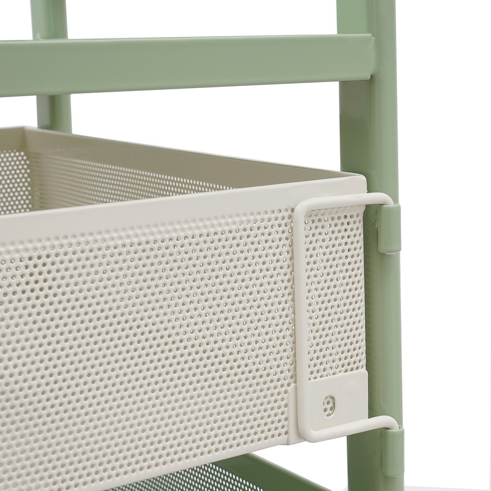 Rotating Storage Rack W/ Rotating Basket Rotating Kitchen Storage Cart W/ Wheel