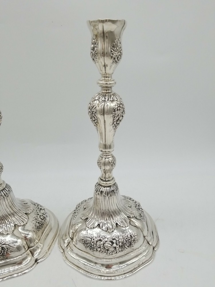 EARLY EUROPEAN SILVER CANDLESTICKS
