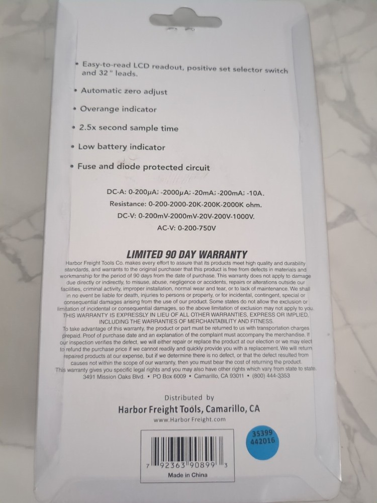 cen-tech 7 function digital multimeters