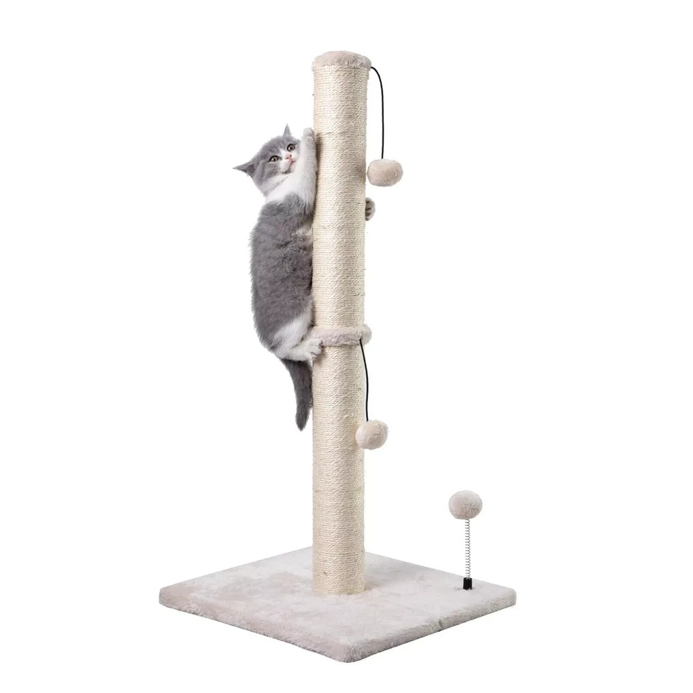 MECOOL 34” Tall Cat Scratching Post Premium Basics Kitten Scratcher Gray