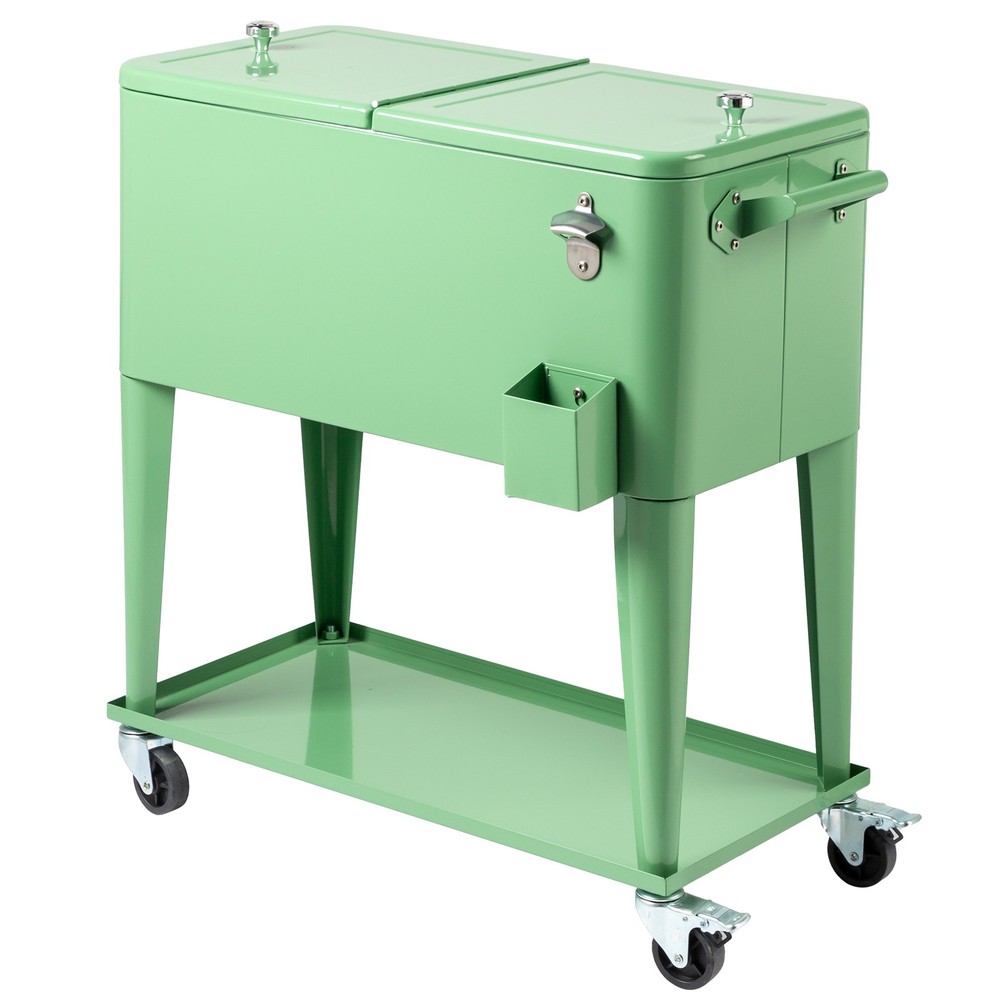 80QT Pink Patio Rolling Cooler