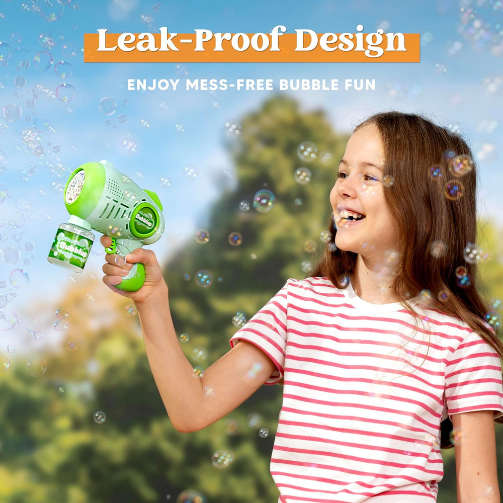 JOYIN 2 Kids Bubble Guns with 4 Bottles Solution, Automatic Bubble Machine Gun w