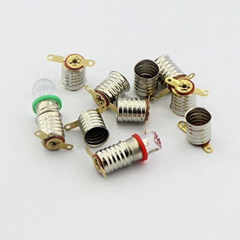 10Pcs E10 Screw DC12V Warm White Spot Led Bulb Light Lamps +10Pcs E10 Base (DC12