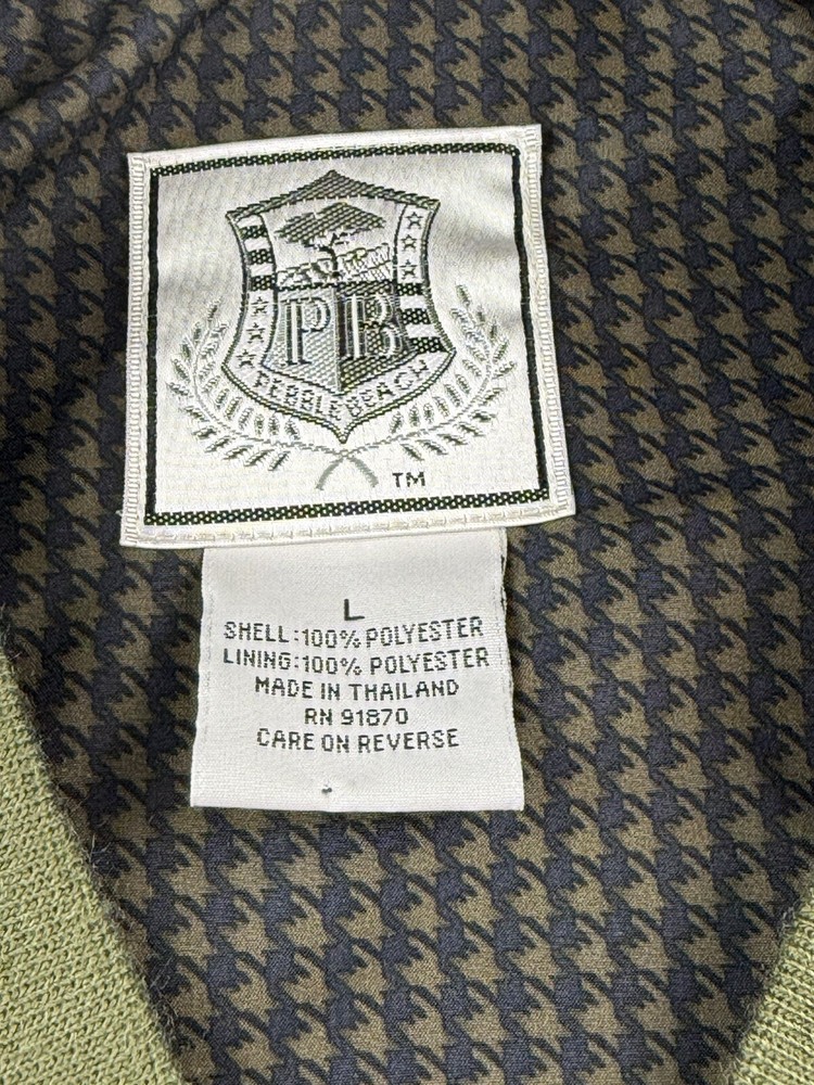 Pebble Beach V-Neck Pullover Windbreaker Jacket Houndstooth Golf Men's L