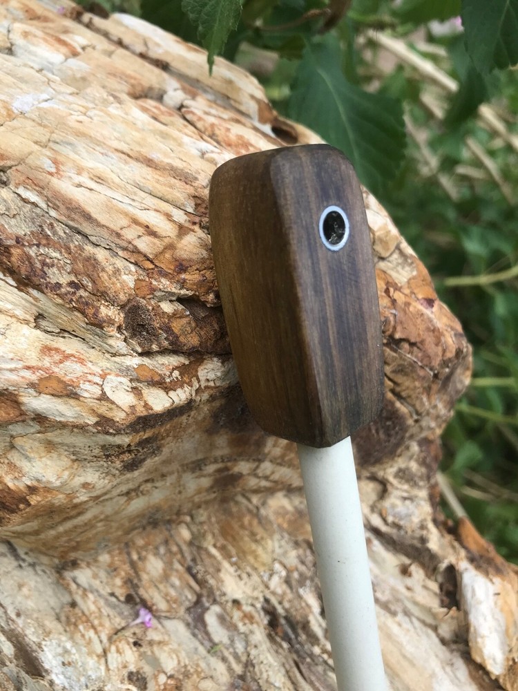 Handmade Ceramic Rod Figured Poplar Handle Knife and Tool Field Sharpener (1)