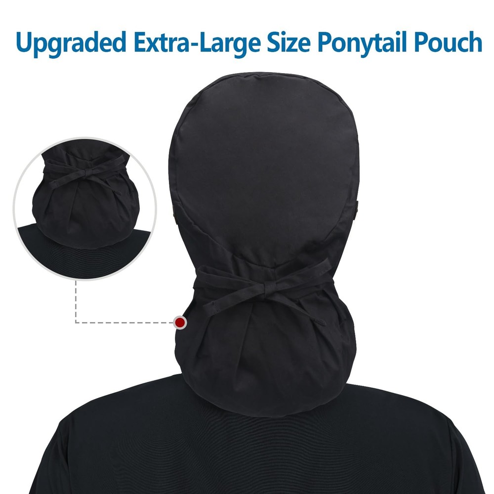 Adjustable Working Cap with Button Cotton Hat Sweatband Ponytail Pocket