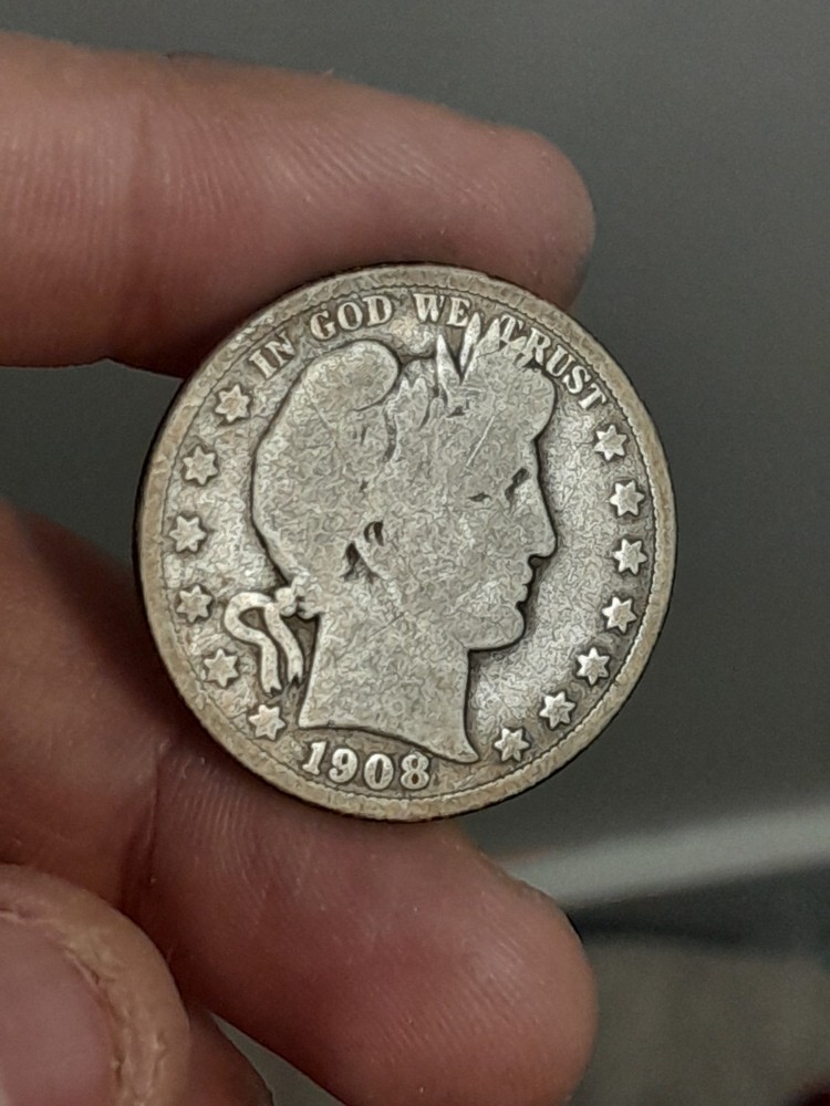 1908- P Barber Half Dollar #3