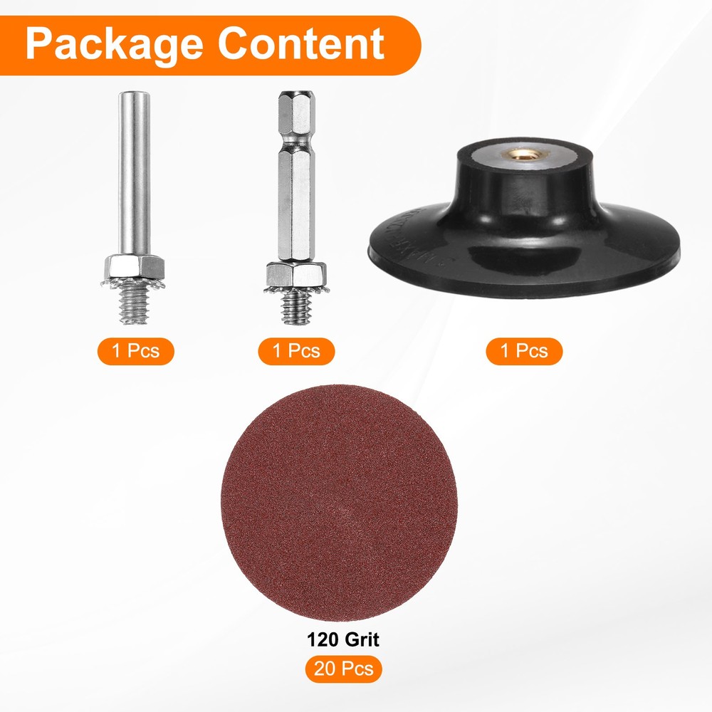 23pcs Quick Change Disc Set 3" Roll Lock Sanding Disc 120 Grits with Disc Holder
