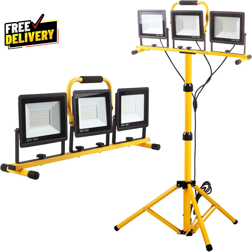 22000 Lumen Work Lights with Stand 3 Head Portable LED Work Light with Adjust...