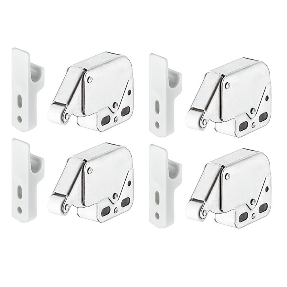 4 Pack Spring Loaded Push Catch Latch for Cabinet Doors For Easy Operation